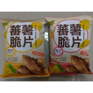 卡滋 蕃薯脆片-原味，梅子(90g)。
