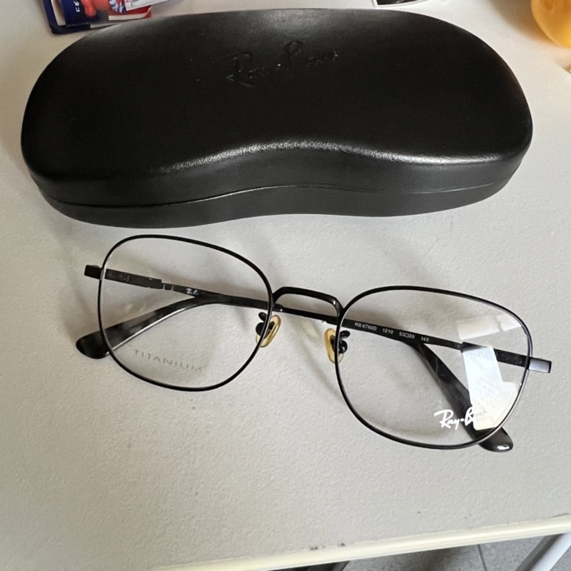 RayBan雷朋 光學眼鏡經典復古黑色鈦金屬方形眼鏡鏡架 鈦金屬 輕量設計 公司貨RB8760D 日本製