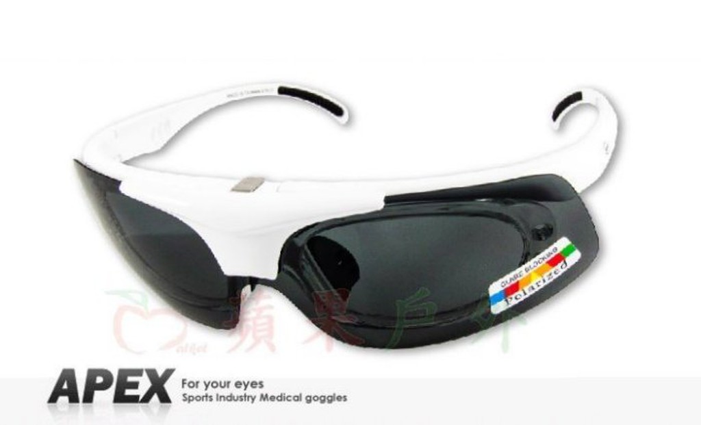 【APEX】976 白 polarized 抗UV400 寶麗來偏光鏡片 太陽眼鏡 附原廠盒擦布內視鏡框
