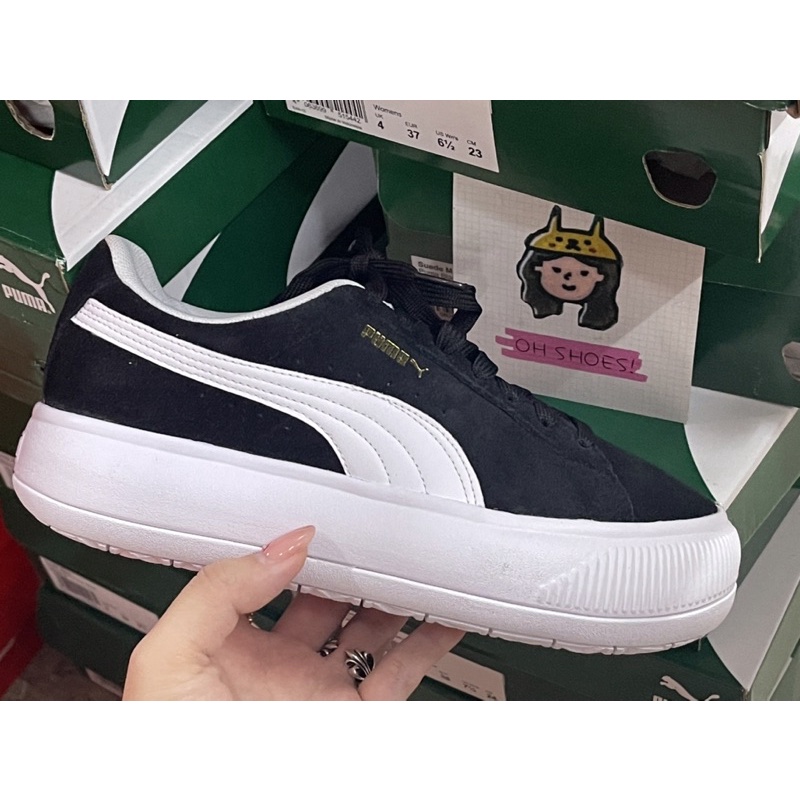 OH SHOES 👟PUMA Suede Mayu 休閒鞋 女 38068601 增高 黑 白 休閒鞋 蔡依林代言