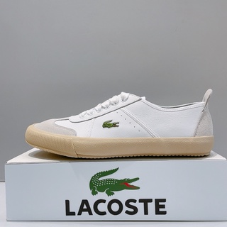 LACOSTE 男生 白色 皮革 麂皮 舒適 運動 休閒鞋 40CMA003365T