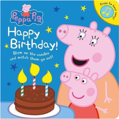 現貨、預購 Peppa Pig: Happy Birthday! (硬頁音效書) 可以吹蠟燭的音效書~