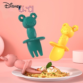 迪士尼 Disney 嬰兒餐具套裝 - 用於嬰兒食品的軟勺和矽膠奶瓶 - 易於抓握的幼兒工具,採用有趣的 Disney
