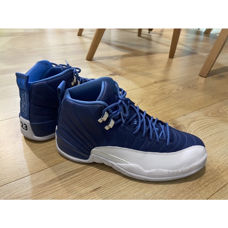 Nike 籃球鞋 Air Jordan 12代Indigo Blue 喬丹 AJ12 藍白