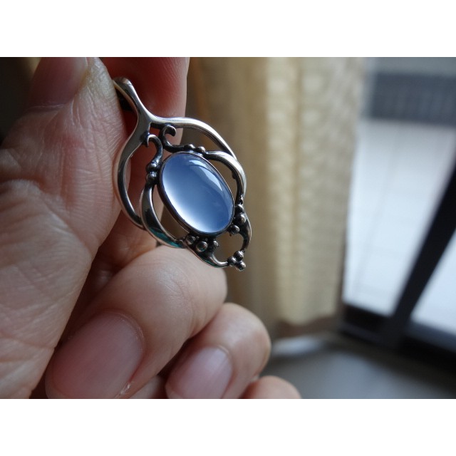 全新 專櫃正品真品 GEORG JENSEN 喬治傑生之 2016年度項鍊寶石項鍊 藍玉髓 天藍晴空