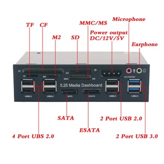 5.25吋擴充盒 桌上型電腦擴充盒 USB3.0 2埠+USB2.0 6埠+SATA+ESATA+CF+TF+M2+SD