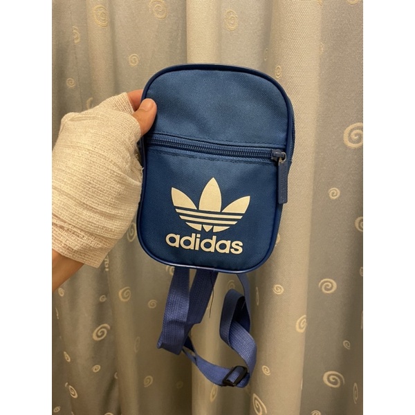 《二手》【Adidas Bag 】藍色 三葉草 小包 側背包