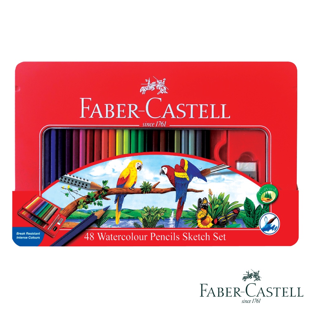 【育樂文具行】Faber-Castell 紅色系水性彩色鉛筆-48色鐵盒裝