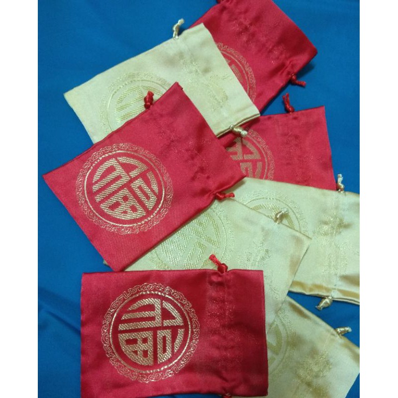 喜慶 圓型福字袋 印章袋 手飾袋 精美包裝袋 束口袋 喜糖袋