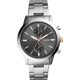 FOSSIL Townsman 城區計時手錶-灰x銀/44mm FS5407