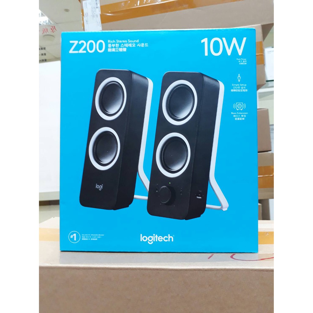 羅技 Logitech Z200 多媒體 揚聲器 飽滿 立體聲 喇叭 3.5mm 可調整低音 黑色 1年保固