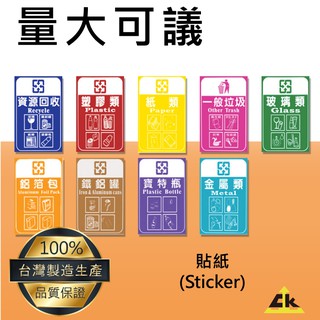 環保垃圾貼紙 分類垃圾貼紙-一般垃圾貼紙 /垃圾桶貼紙 /回收桶貼紙/回收桶分類貼紙/回收箱子/垃圾桶/分類箱 標示貼紙