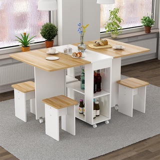 折疊餐桌家用小戶型飯桌多功能長方形簡易可移動伸縮吃飯桌子折疊