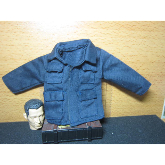 PJ2特警部門 1/6深藍色舊化警探外套一件 mini模型裝備