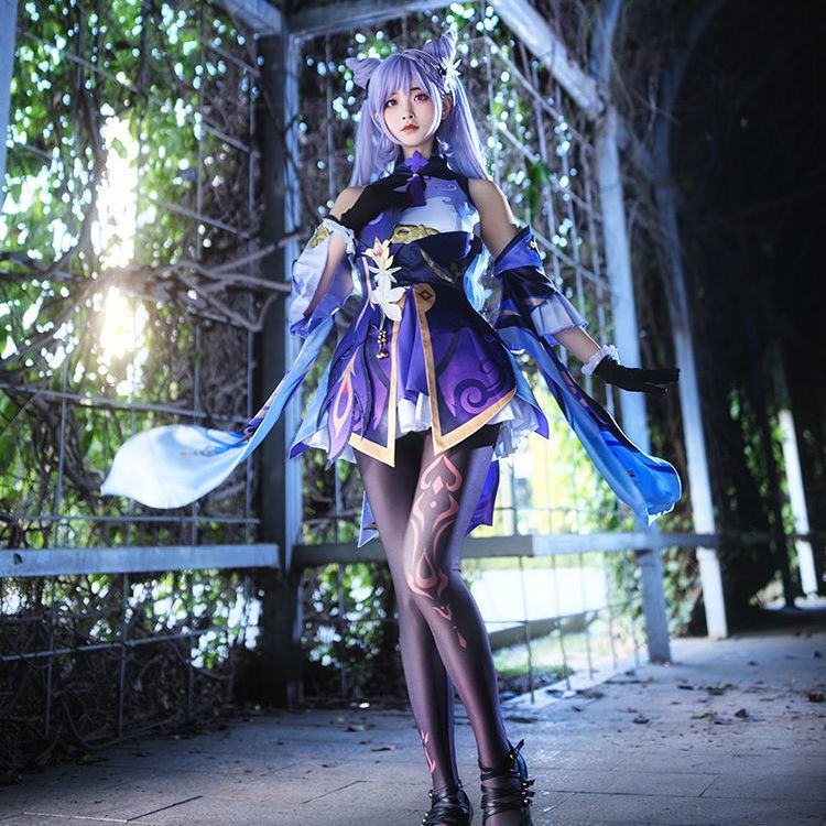 新品游戲原神刻晴cos服璃月七星絲襪套裝c服可愛風cosplay服裝女 1月17日發完 蝦皮購物