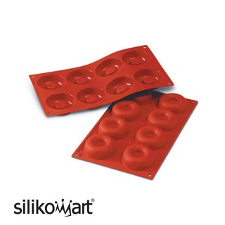 伴桌｜Silikomart 8連空心圓型矽膠模 SF011 / 30.011.00.0060 多連矽膠模 慕斯模 內餡模