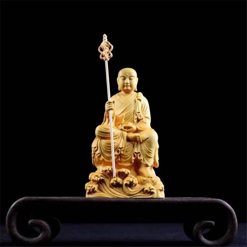 黃楊木雕刻 #地藏王菩薩 高14公分*8*7.5
