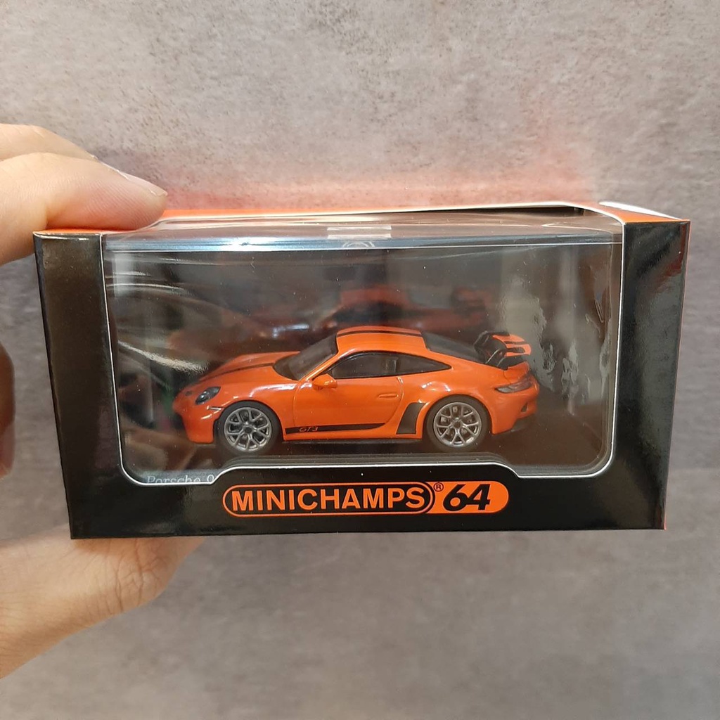 (小賈車庫) 1/64 熔岩橘蛙 迷你冠軍 MINICHAMPS  PORSCHE 911 GT3 (992) 2021