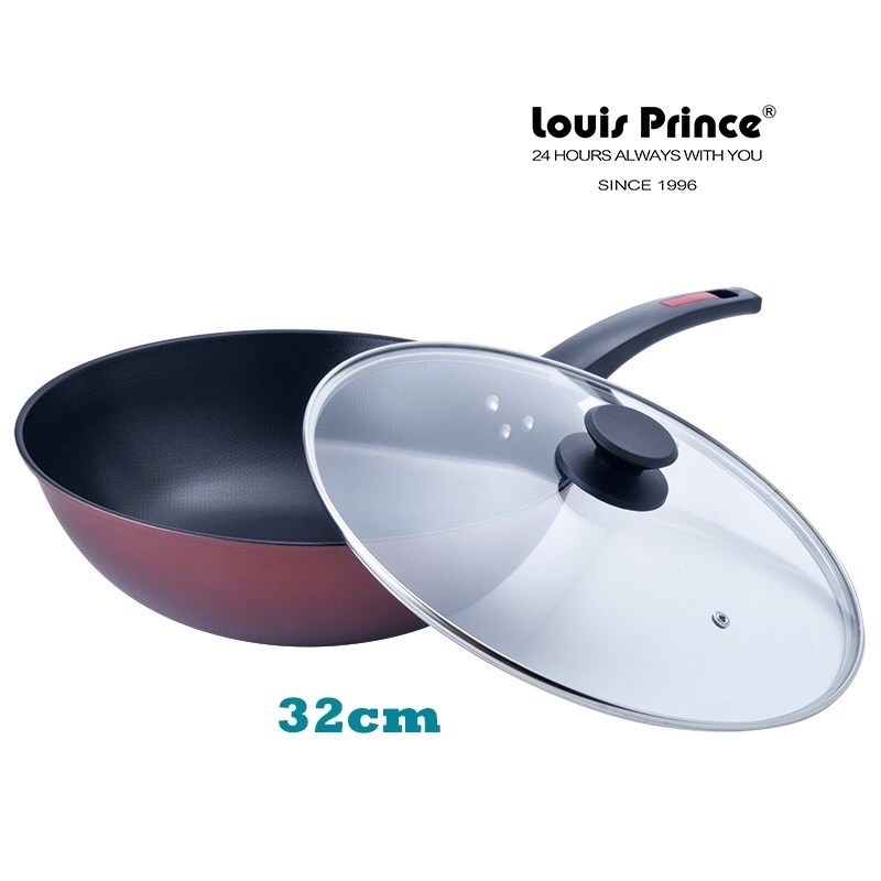 全新.Louis Prince路易王子碳鋼單把炒鍋.平底鍋.32cm.高CP值.不沾鍋