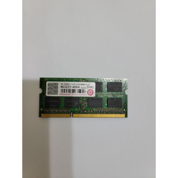 創見4G DDR3 1333 SODIMM CL9 筆電快閃記憶體