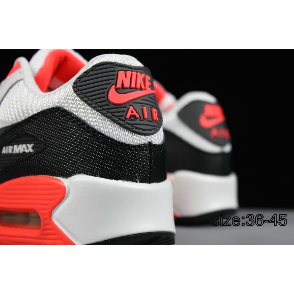 Nike Air Max 90 白 黑 亮深紅 深灰耐克跑步鞋男女鞋情侶款 蝦皮購物