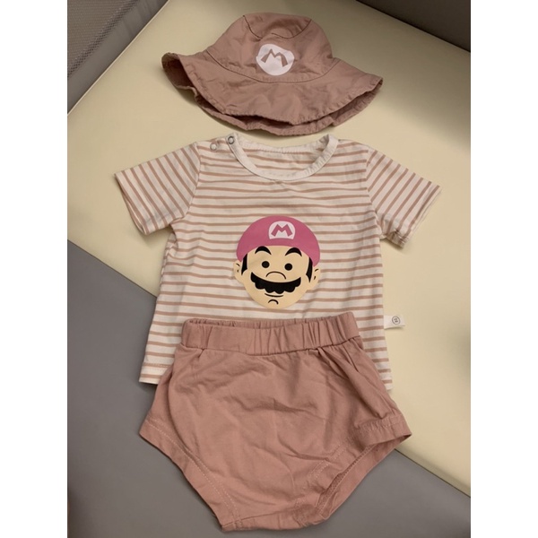 瑪莉兄弟 童裝 女寶寶 周歲服 漁夫帽 套裝 寶寶帽子 粉紅色