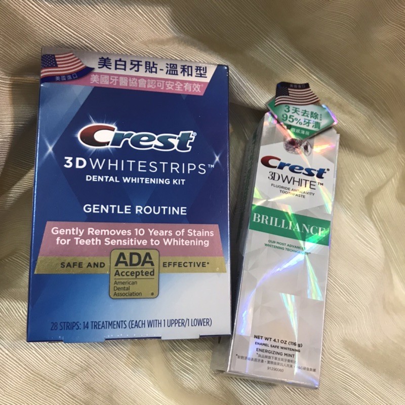 Crest 3D 美白牙貼 #溫和型  14天 /盒 專業鑽白牙膏