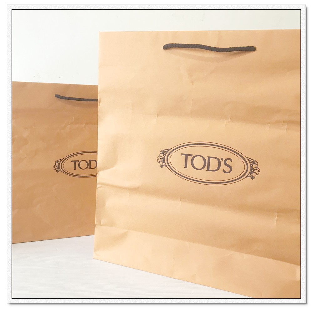 TOD'S 紙袋 提袋 精品紙袋 全橘色 LOGO 經典紙袋 購物袋 禮品袋 中/大型 [玩泥巴]