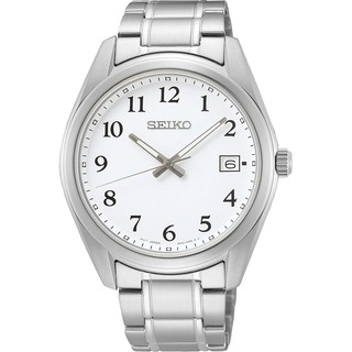 SEIKO精工CS經典系列鋼帶錶40mm-銀色(SUR459P1/6N52-00F0S)對錶 公司貨 SK014