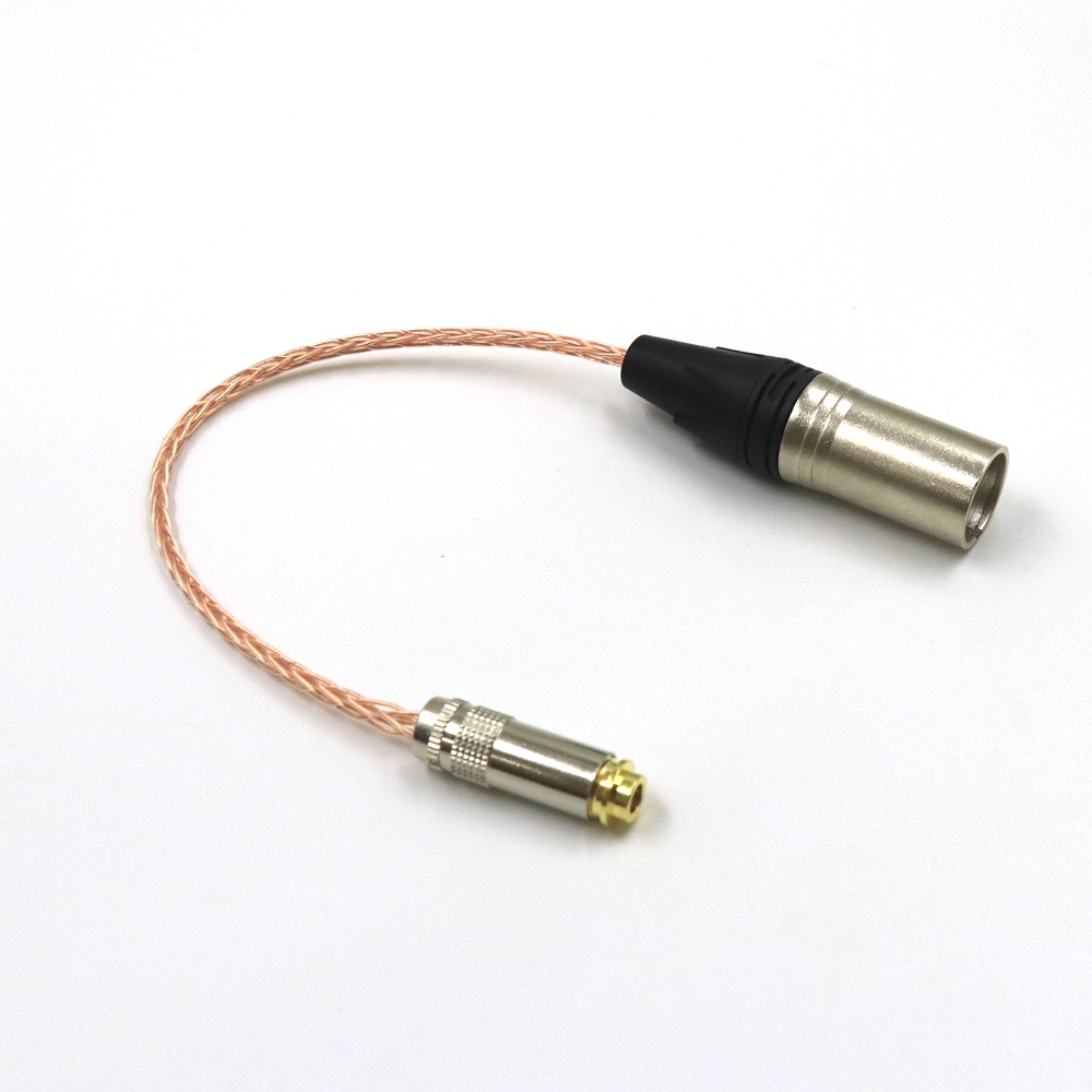 Hifi 8 芯 OCC 銀色 4Pin 平衡 XLR 公頭轉 4.4mm 平衡母頭音頻適配器電纜 4.4 TRRRS