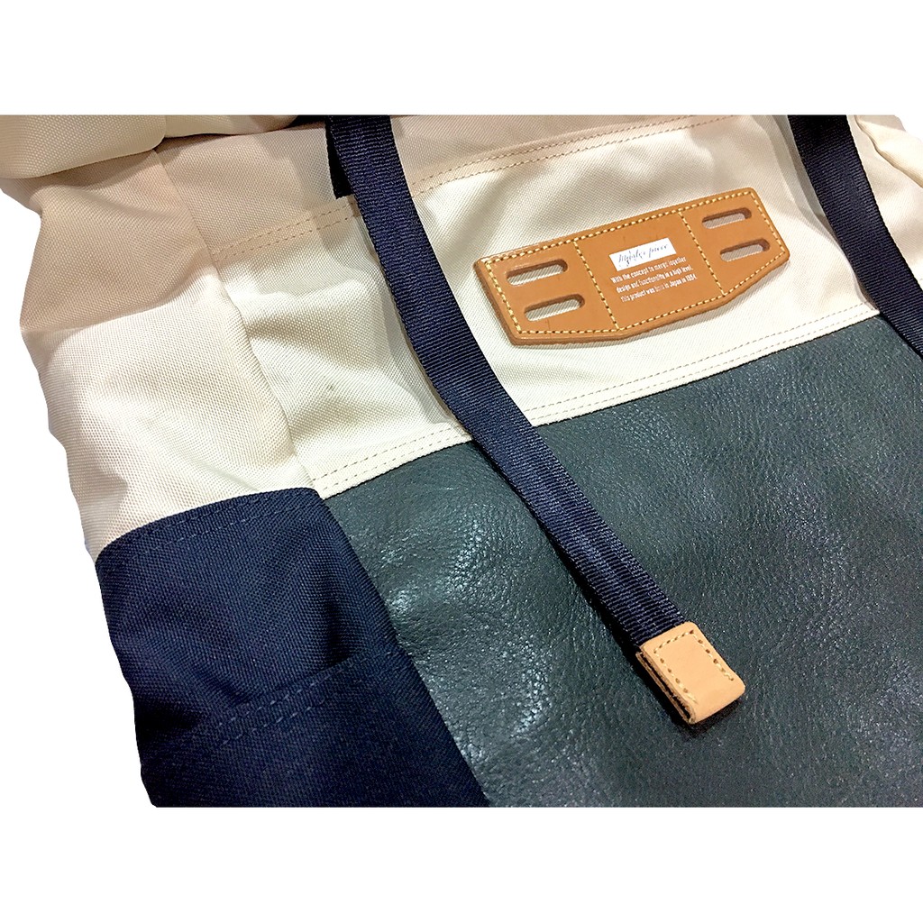 MASTER PIECE MSPC backpack HEDGE 藍 白 皮革 後背包