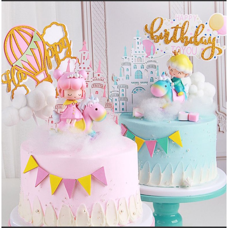 #現貨#烘培蛋糕裝飾#熱氣球雲彩虹創意蛋糕卡