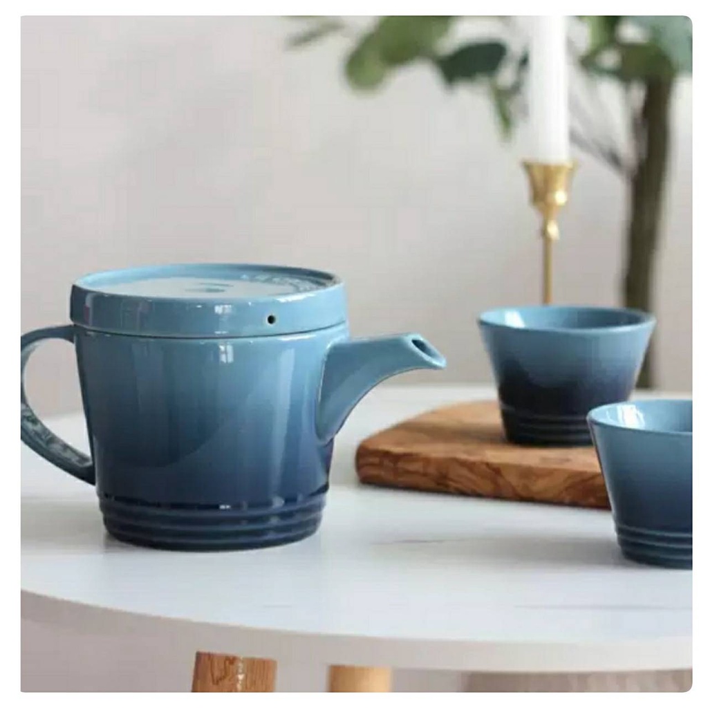 LE CREUSET  新采和風/和風茶壺/水壺/花果茶壺/茶具/水手藍/櫻桃紅/棉花白/壺