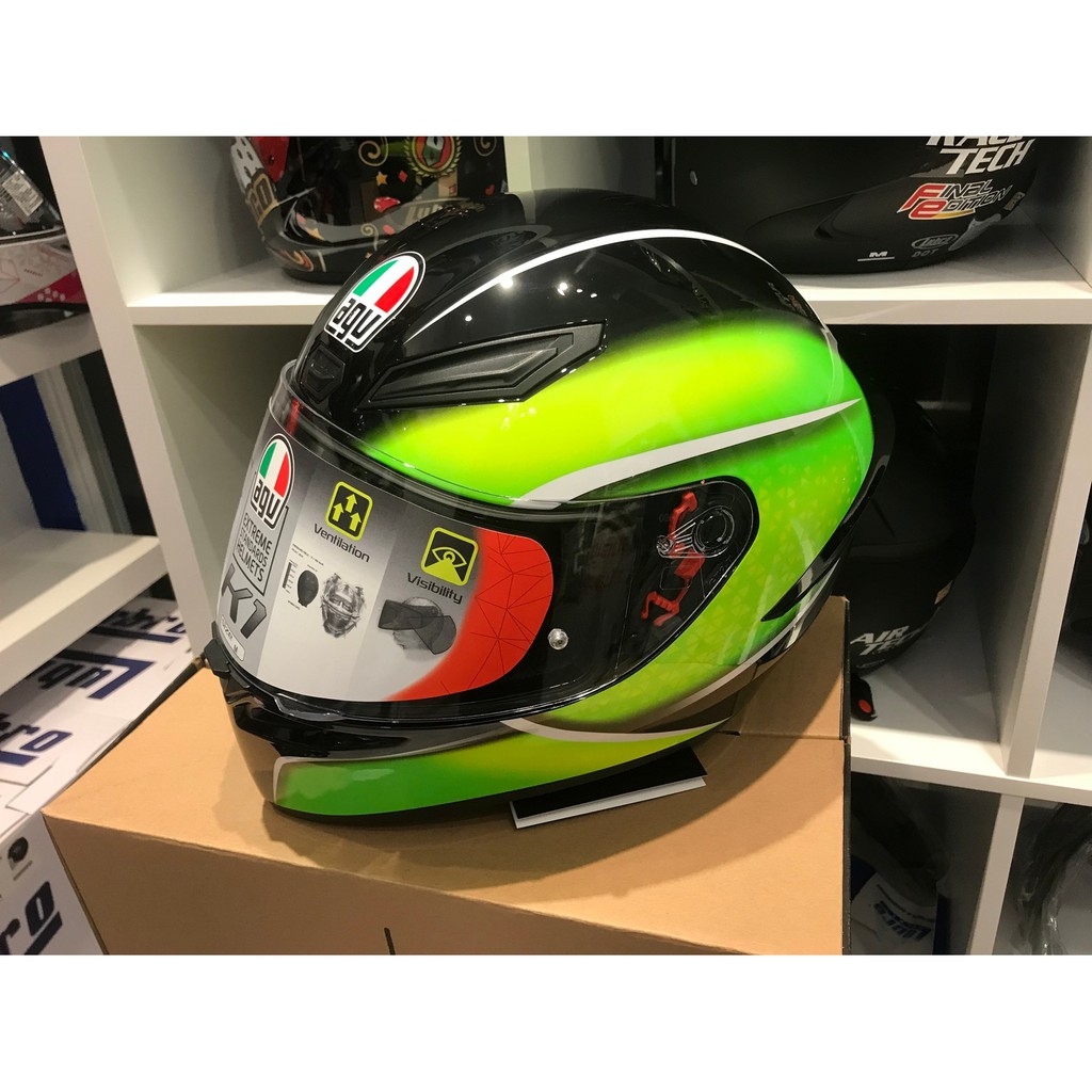 AGV K1 Qualify BlackLime 公司貨(送價值$1679禮品 - Moto A1 Plus/防曬袖套)