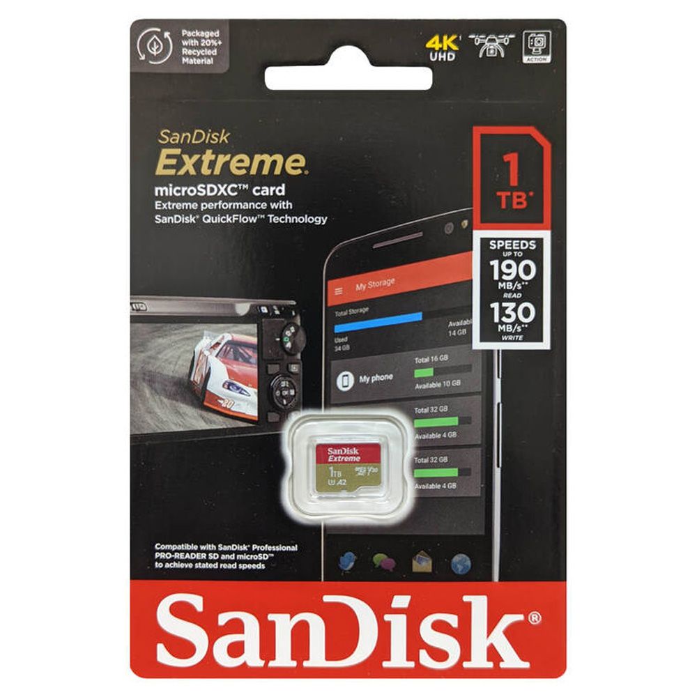 閃迪 SanDisk 1TB Extreme microSDXC UHS-I 記憶卡 - 190MB/s(平行進口)