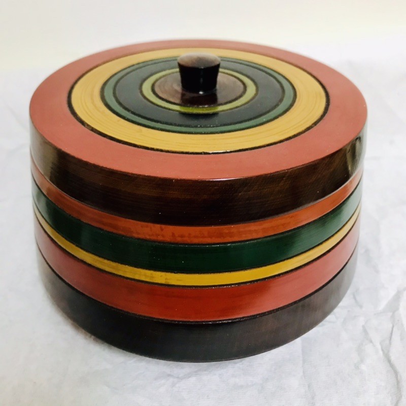 日本天然漆器木製收納盒 果盒 圓木盒 密封罐 裝飾品 藝術品