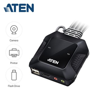 ATEN 宏正 CS22H 2埠USB 4K HDMI帶線式KVM多電腦切換器 現貨 廠商直送