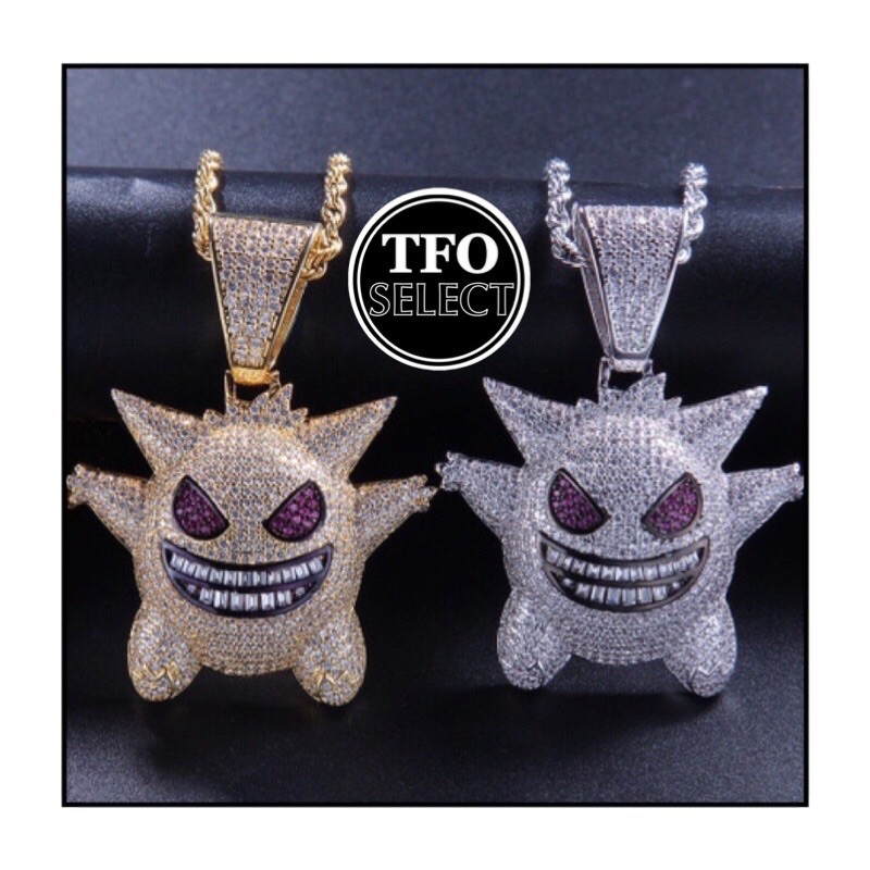 Tfo 滿鑽耿鬼嘻哈吊墜項鍊iced Out Pokemon 歐美hiphop嘻哈饒舌歌手rapper說唱 蝦皮購物