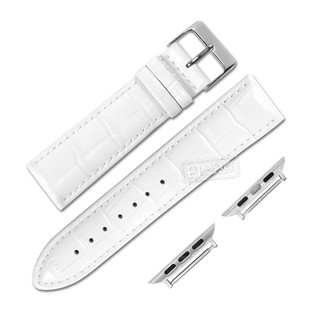 Apple Watch / 38.40.42.44mm / 蘋果手錶替用錶帶 蘋果錶帶 柔軟壓紋 真皮錶帶 白色