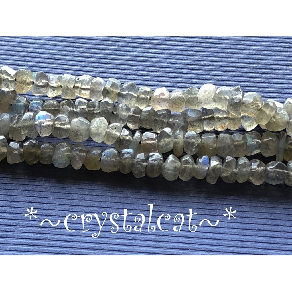 天然灰月光石切面算盤珠手創飾品配件，4.5mm單顆