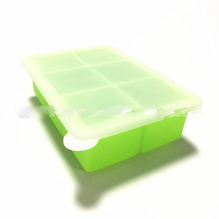 【夜市王】矽膠6格帶蓋製冰盒 5CM冰塊正方形 有蓋6格製冰盒85元