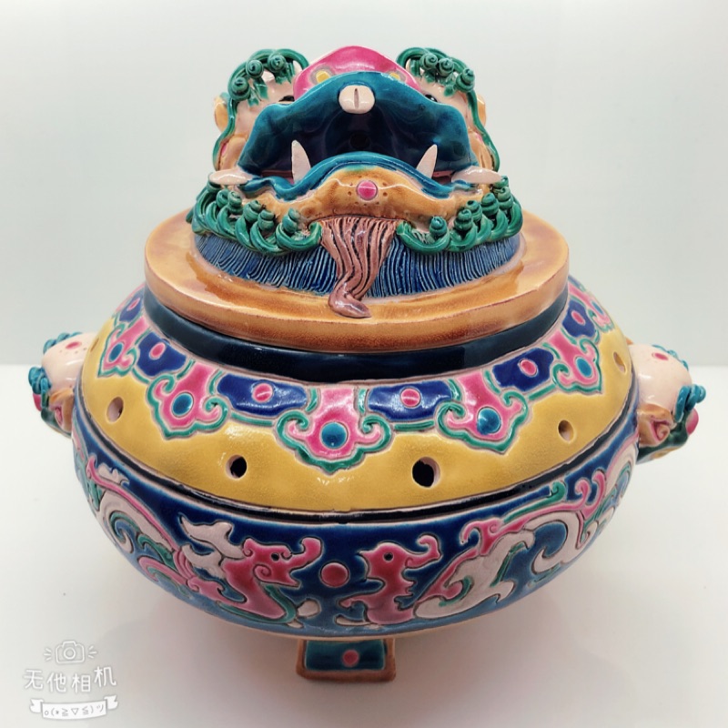 台湾の焼物 交趾焼 の急須 茶器 丑 牛