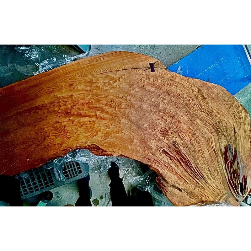 保證檜木原木樹頭超閃桌板一枚板(紅檜)，無拼接，非肖楠、黃檜、櫸木、香杉、牛樟，非進口木頭