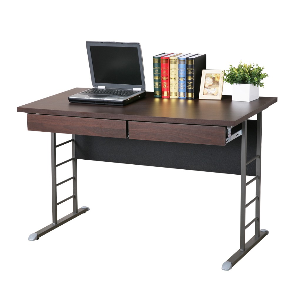 Homelike 馬克120cm辦公桌-加厚桌面(附二抽屜) 工作桌 書桌 電腦桌