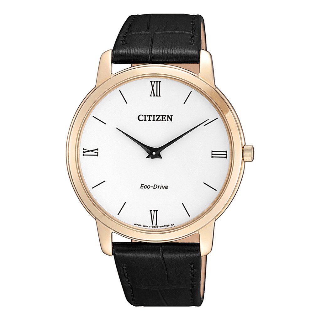 (超薄)CITIZEN 星辰錶 超薄簡約光動能皮革腕錶-玫瑰金x白面(AR1133-23A)39mm