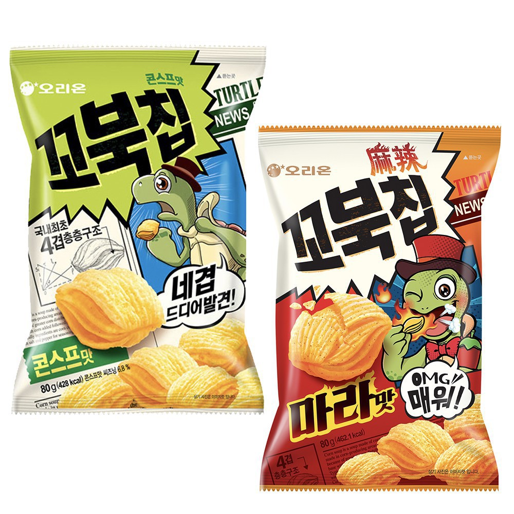 韓國熱銷好麗友orion 烏龜餅乾烤麻糬 麻辣 台灣限定 原味 蝦皮購物