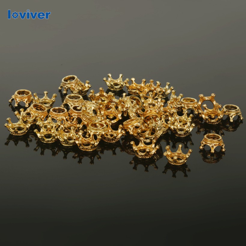 [Loviver] Loviver 50 件鍍金皇冠形狀魅力散珠首飾製作發現