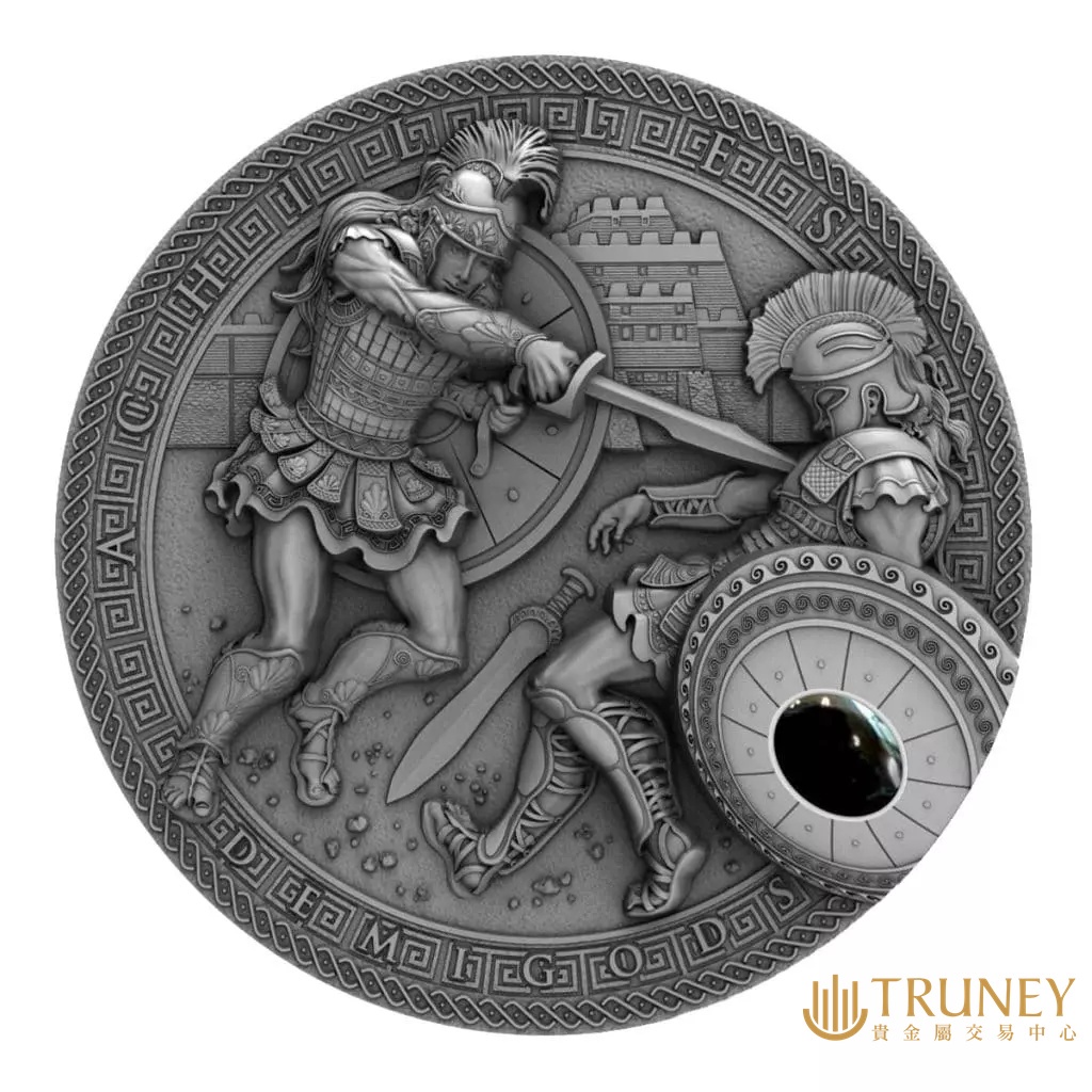 【TRUNEY貴金屬】2017紐埃半神人系列 - 赤鐵礦超高浮雕紀念性銀幣2盎司/英國女王紀念幣