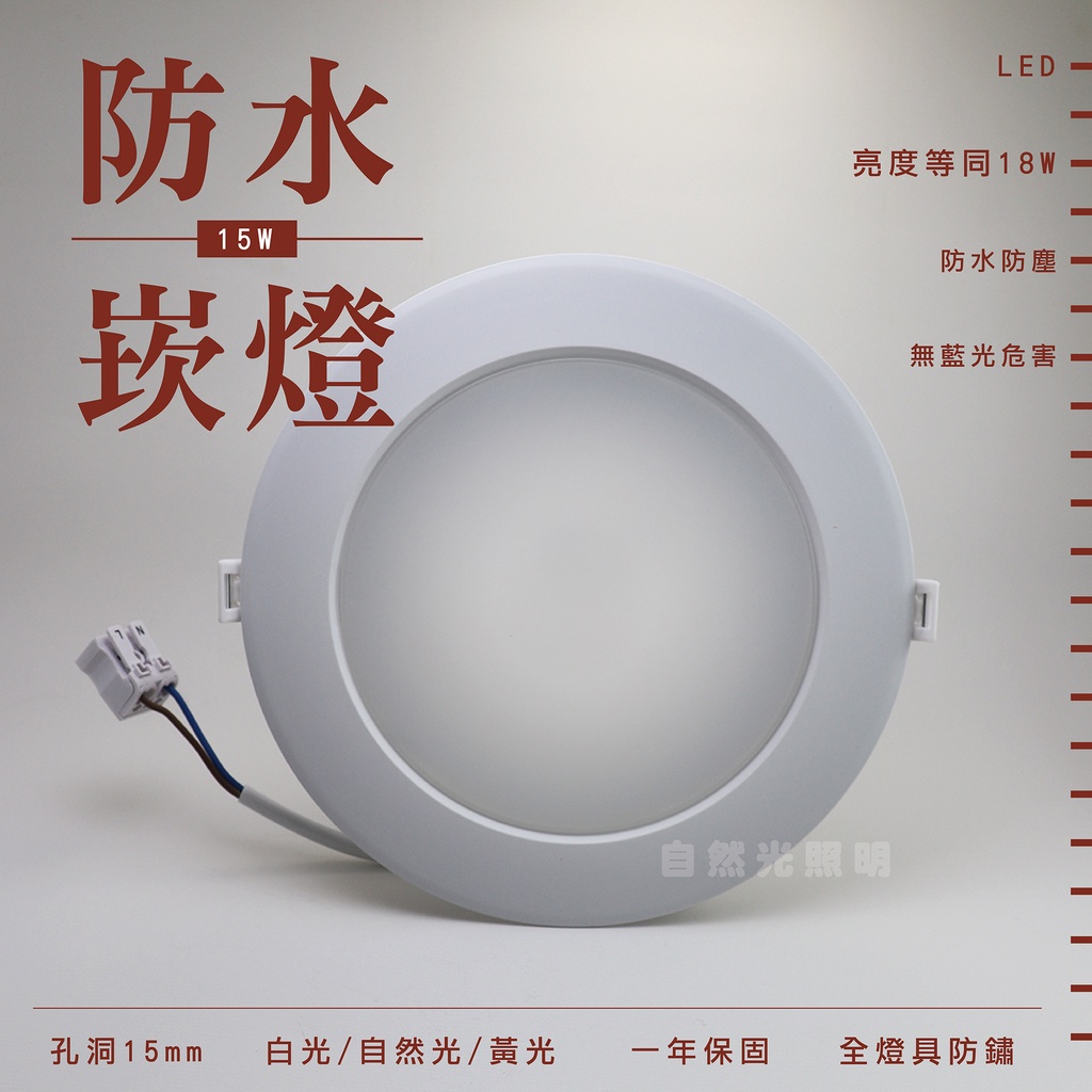 【自然光節能照明】 亮博士 樂亮 LED防水崁燈 15w(相當於18w) 33w 開孔150mm205mm白光自然光黃光