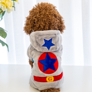 狗狗冬季保暖衣服四腳帶釦子珊瑚絨 寵物 冬裝 小型犬 秋冬 天絨衣 WoH5